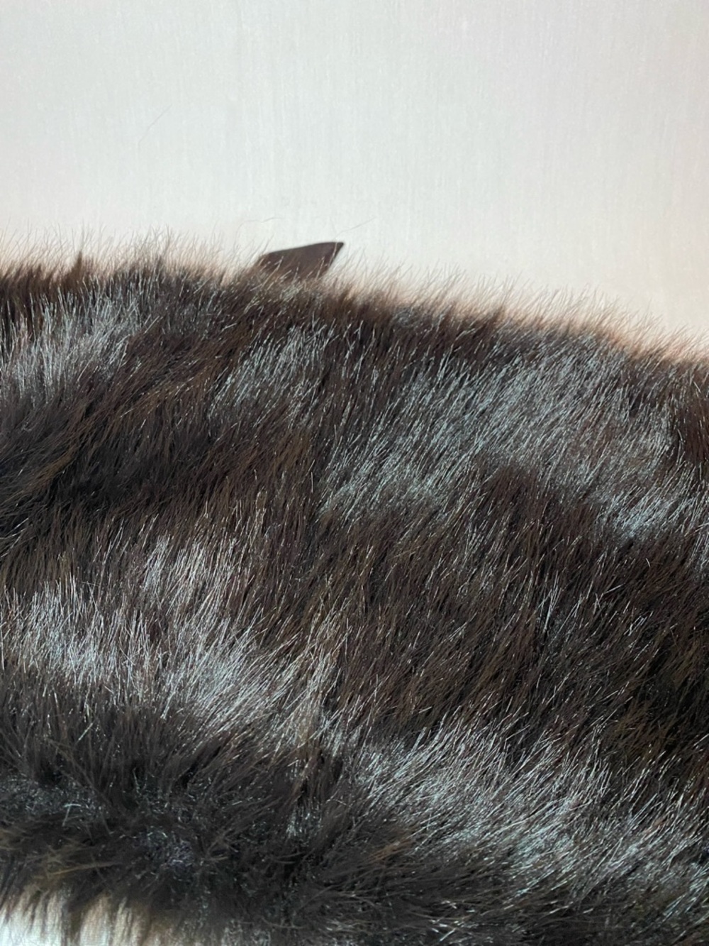 Brown Faux Fur Shoulder Stole with Satin Ribbon - Picture 7 of 8